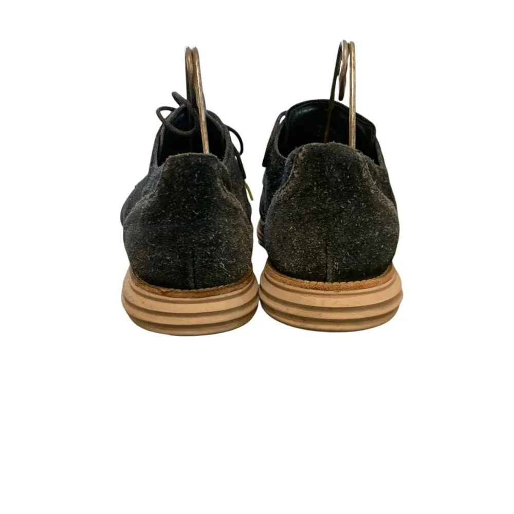 Cole Haan‎ Lunargrand Wingtip Black Suede Brogue Oxford Sneakers Men's 13